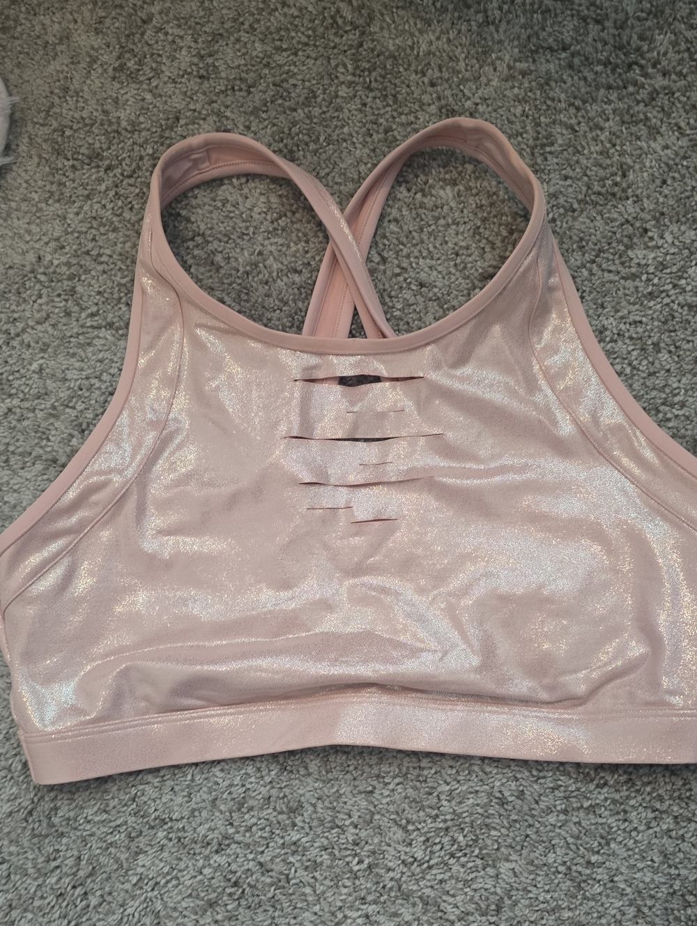 VS PINK Shimmering Pink Women's Sports Bra